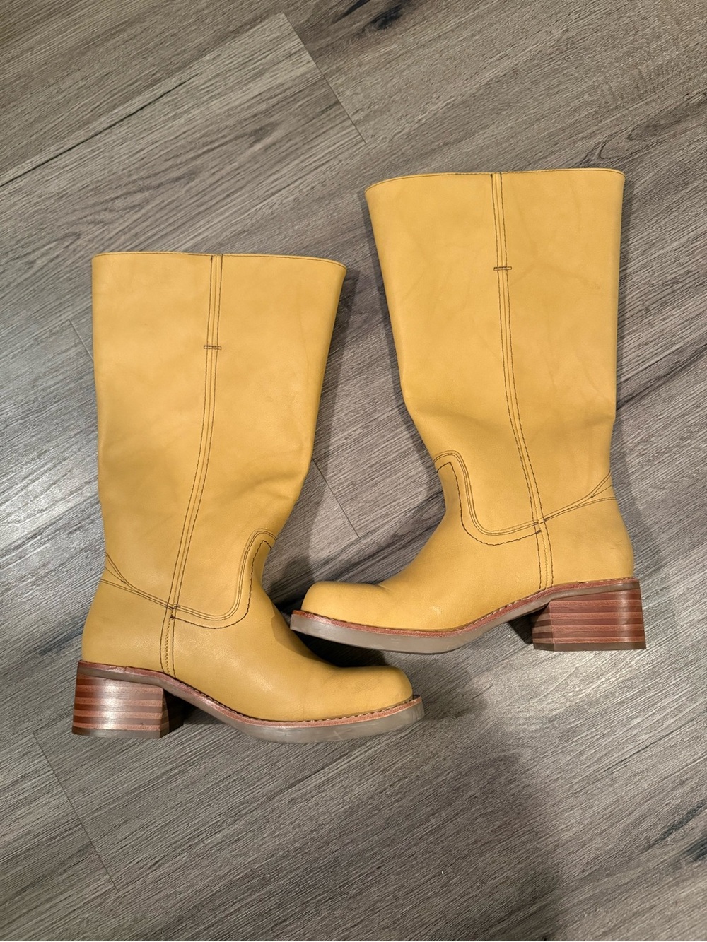 NWOT WOMEN'S FRYE & CO. MIRANDA 14 KNEE HIGH BOOTS BANANA SIZE 7.5 - Picture 5 of 11